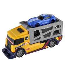 Детски камион автовоз Raya Toys Жълт с количка