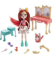 Кукла Mattel Royal Enchantimals Victorian Vanity, с лисица и аксесоари