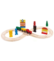 Дървено детско влакче Raya Toys 30 части