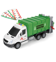 Детски боклукчийски камион Raya Toys Truck Car с музика и светлини, с карти за сортиране, 1:16