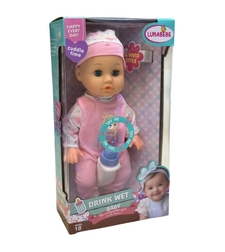 Кукла бебе Raya Toys Drink and Wet, пишкащо, с 12 звука и шише, 35 см.