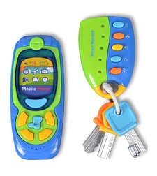 Бебешка музикална интерактивна играчка Raya Toys Keys And Phone, с светлини