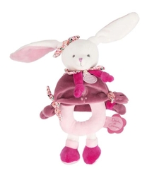 Плюшена играчка с дрънкалка Doudou Заек, 19 см.