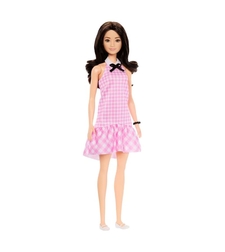 Кукла Mattel Barbie Fashionistas с дълга черна коса и розова рокля