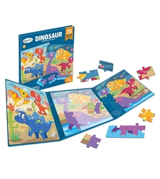 Магнитен пъзел 2 в 1 Raya Toys Динозаври в книжка, 2х20 ч.