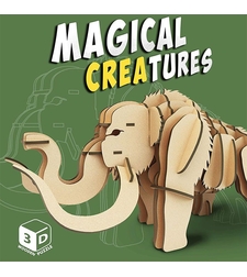 Дървен 3D пъзел Raya Toys Magical Creatures Мамут, 38 ч.