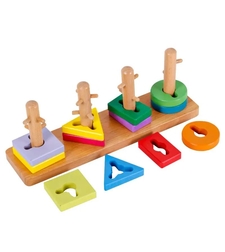 Дървена детска играчка Raya Toys Низанка с форми