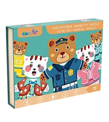Пъзел магнитен Raya Toys Животни, 29 части