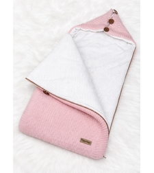 Порт-бебе - плетено одеяло с подплата в розово