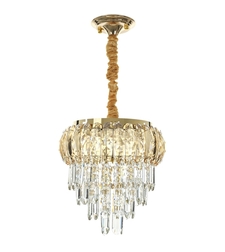 Златен кристален LED полилей 60W с модерен интериорен акцент