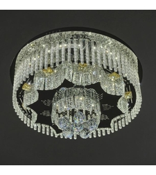 Голям кристален LED полилей хром с дистанционно