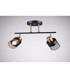Модерен полилей 2 × E14 – черно и мед
