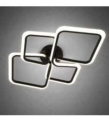 LED таванна лампа 164W с дистанционно – черна, модерен дизайн