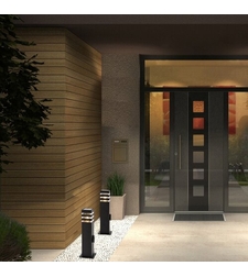 Градински стълб Ankara с вграден контакт – модерно външно осветление E27, IP44