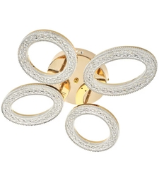 Модерен LED полилей със smart управление 88W в бяло и злато