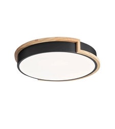 LED плафон 35W 3CCT кръгъл черено с дърво