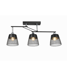 Модерен полилей 3 × E27 – черно и хром