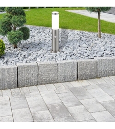 Модерен градински стълб Inox Torch E27 със сензор – елегантно външно осветление с IP44 защита