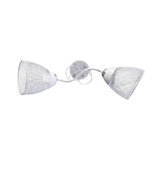 Полилей бял метал с мрежест абажур 2xE27