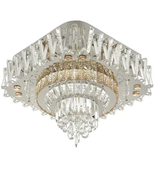 LED таванен плафон с кристал 36W с дистанционно и RGB – Хром