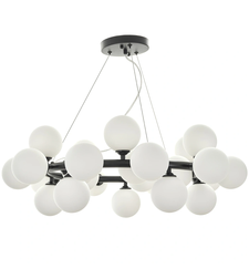 Елегантен полилей черен метал и стъкло с 25 X G9