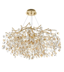 Елегантен кристален полилей в злато с 8 X E14
