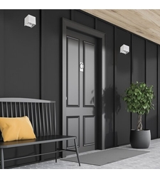 Минималистичен бял кубичен аплик Solin – елегантно фасадно осветление G9