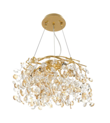 Модерен кристален полилей в злато 6xE14 с регулируема височина