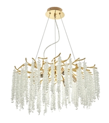 Луксозен полилей 6 X E14 – златен дизайн с кристални елементи