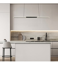 Модерен висящ LED полилей 36W с регулируема цветна температура – черен