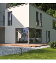 Модерен външен градински LED стълб Medna 8W с топло бяла светлина