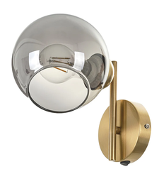 Модерен стенен аплик 1 X E27  – матирано злато и хром