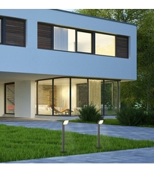 Външен градински LED стълб Odiel 12W с подвижна глава и топло бяла светлина