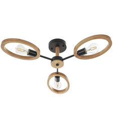 Черен модерен полилей 3xE27 LED метал и дърво