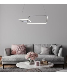 Модерен висящ LED пендел Malwen – 36W, 3600 lm, хром, 4000K естествена светлина