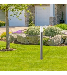 Модерен външен стълб Inox Torch E27 със сензор – елегантно градинско осветление с IP44 защита