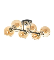 Класически полилей – бронз и черно с прозрачни стъклени абажури,6 X E27