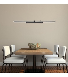 Модерен LED висящ осветител 48W – черен, естествено бяла светлина 4000K