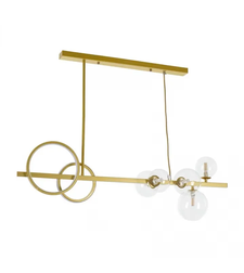 Винтидж полилей мат злато 18W 3000K + 5xG9 LED стъкло