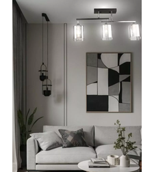 Модерен полилей 3 × E27 – черно и хром (BK+CH)