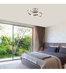 Модерен LED таванен плафон 30W с топло бяла светлина – атенен хром