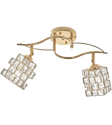Луксозен златист полилей с кристални елементи и подвижни рамена – 2xE27