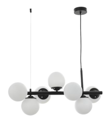 Стилен полилей черен метал и стъкло 7xE14