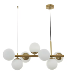 Елегантен полилей злато метал и стъкло 7xE14
