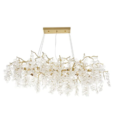 Златен кристален полилей 12xE14 с регулируема височина