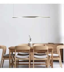 Модерен висящ LED полилей 28W – атен хром, топла светлина