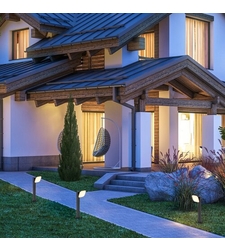 Модерен външен градински LED стълб Odiel 12W с топло бяла светлина и подвижна глава