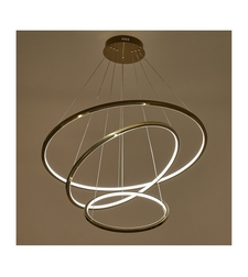 Модерен LED полилей Ø800 mm – златен дизайн и регулируема височина