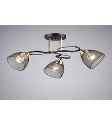 Модерен полилей 3 × E27 с метал – черно и мед