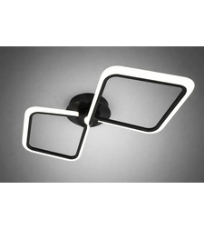 Модерна LED полилей черн 82W с геометричен дизайн